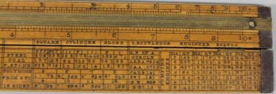 A late 19thC 2' two fold boxwood and brass rule - 3