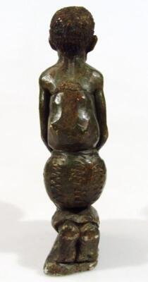 A heavily carved African tribal stone figure of a lady - 3