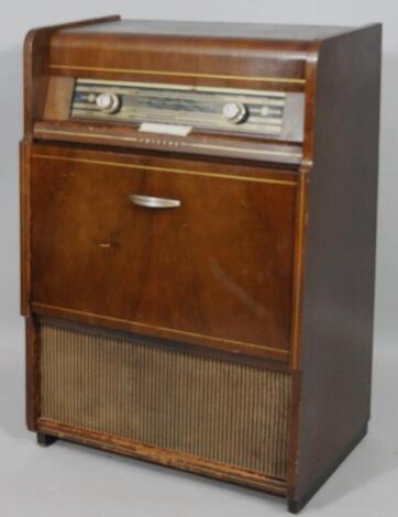 A walnut cased freestanding Philips radio