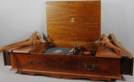 A modern walnut cased music system