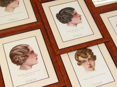 Seven French coiffure portrait colour prints - 2