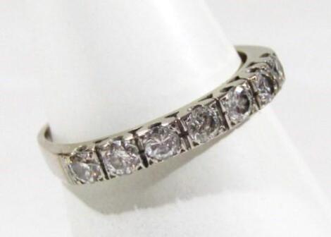 A 18ct diamond half eternity ring