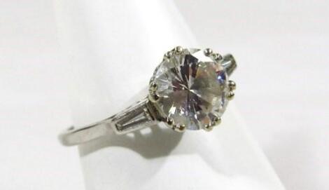 A diamond solitaire ring