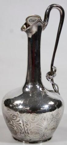 A Victorian silver claret jug