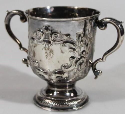 A George II silver porringer by Thomas Whiphim and Charles Wright