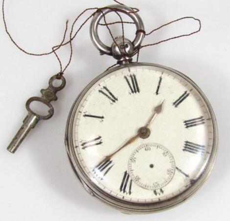 A silver pair cased pocket watch