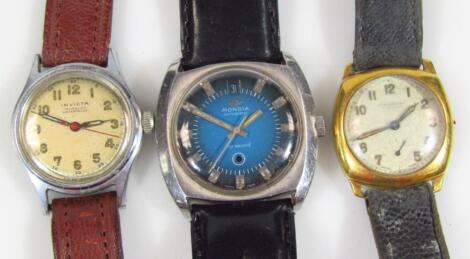 Three vintage wristwatches