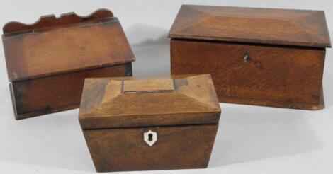 A Regency rosewood sarcophagus tea caddy