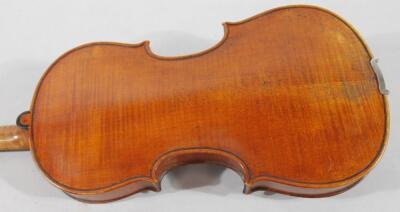 A 19thC violin with two piece back - 6