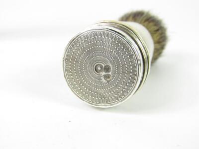 A Victorian silver cased shaving brush and cream applicant - 3