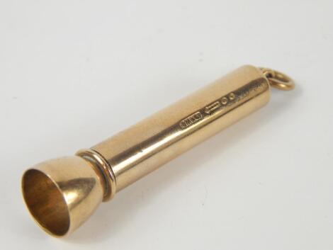 A George V 9ct gold cigar pricker