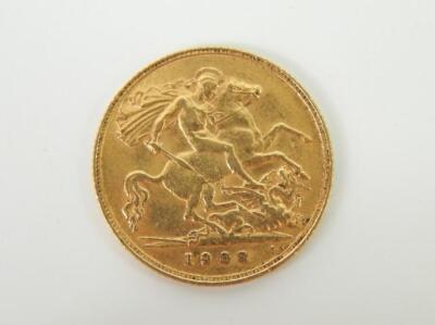 An Edward VII half sovereign 1908.