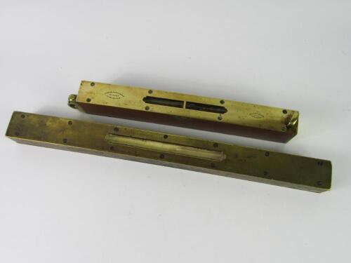 A John Rabone & Sons wooden and brass bound 'correct' spirit level