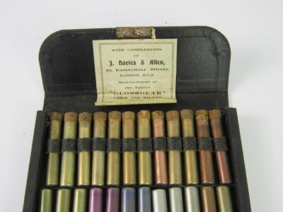 A case of Glossolar gold and silver sign writer's paints - 2