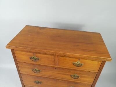 A Victorian satin walnut chest of drawers - 2