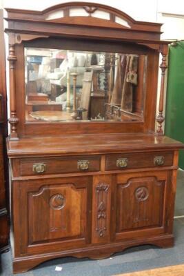 An Art Nouveau mahogany mirror back sideboard