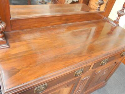 An Art Nouveau mahogany mirror back sideboard - 2