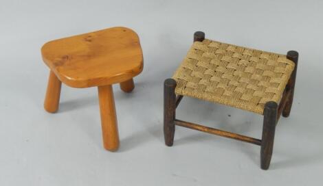 A Joe Slater pine milking stool