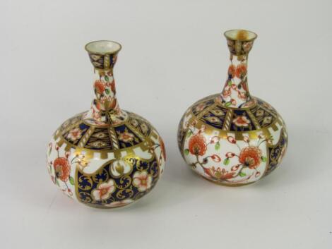 A pair of Royal Crown Derby late 19thC porcelain vases