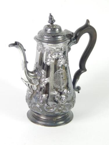 A George II silver coffee pot