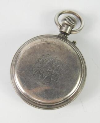 An Edward VII silver strut pocket watch case with hammered decoration - 3
