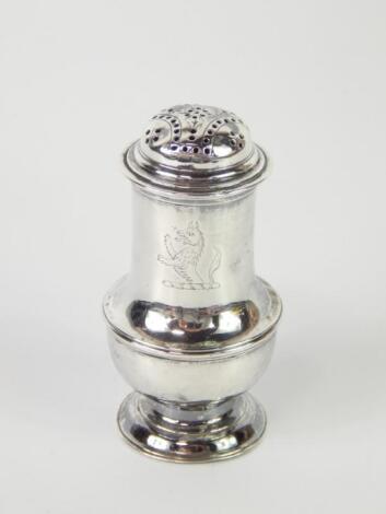 A George II silver pounce pot