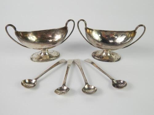 A pair of George III silver salts