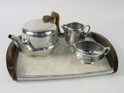 A Picquot ware four piece tea set