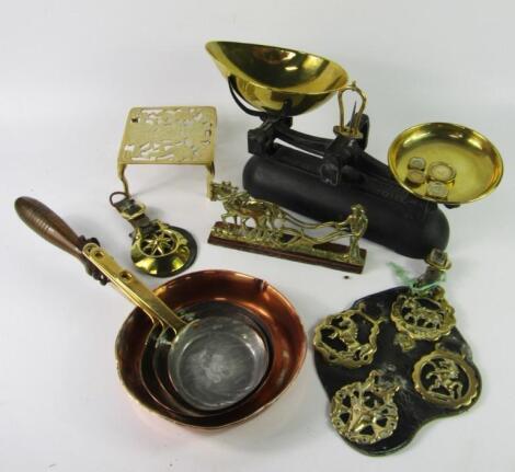 A set of Avery cast iron and brass kitchen scales