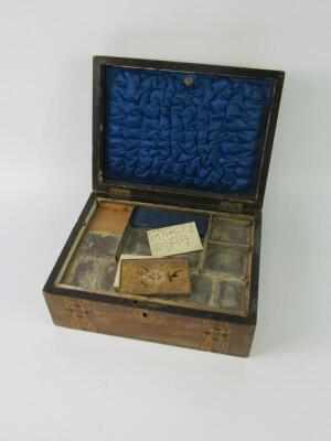 A Victorian walnut and inlaid sewing box - 2