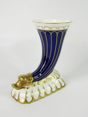 A Coalport bone china cornucopia vase