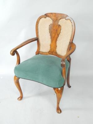 An early 18thC style oak armchair