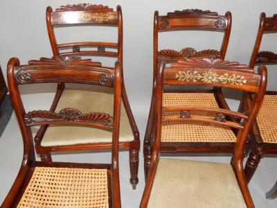 A Regency harlequin set of eight rosewood and mahogany single dining chairs - 2