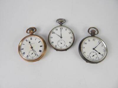 A Thomas Russel & Son gold plated gentleman's keyless wind pocket watch