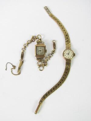 A lady's Rotary 9ct gold circular cased wristwatch