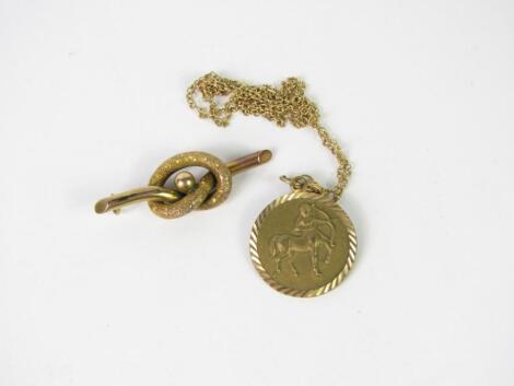 A 9ct gold St Christopher pendant on chain