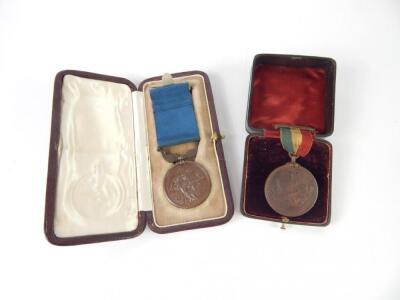 A Royal Naval Lifeboat Institution bronze medal awarded to James Stubbs