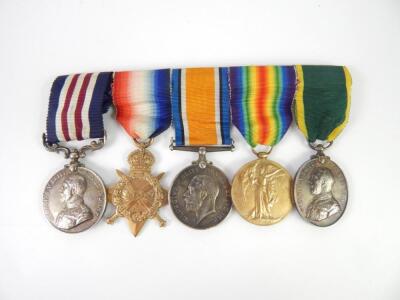 A Great War Military medal group to Acting Sergeant Major F Tristron