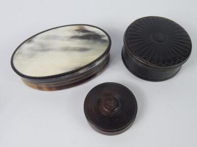 A 19thC tortoiseshell cylindrical box and cover