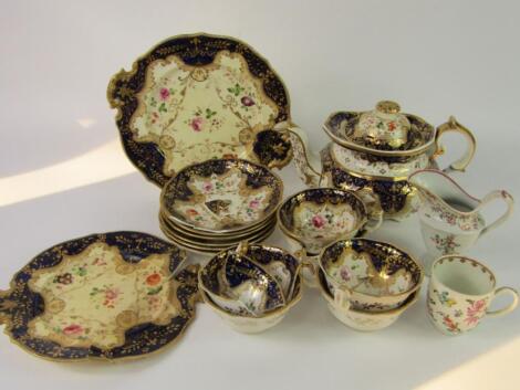 An early 19thC porcelain part tea service