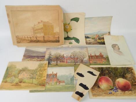 Victorian unframed watercolours