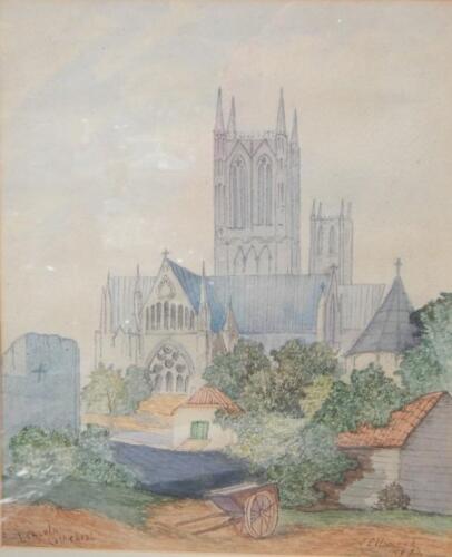 J Ellwood (19thC). Lincoln Cathedral
