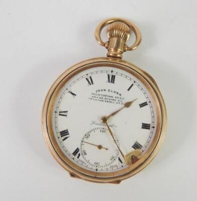 A John Elkan gentleman's gold plated 'Colonial' pocket watch