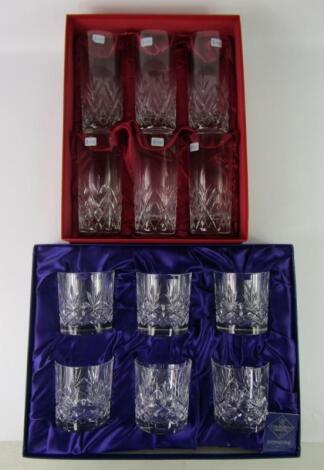 A set of six Schott Zwiesel cut glass high ball tumblers