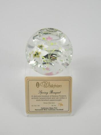 A Whitefriars cut glass paperweight Spring Bouquet