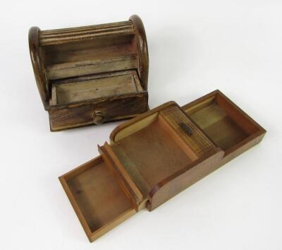 A Balsa wood tambour fronted cigarette box - 2