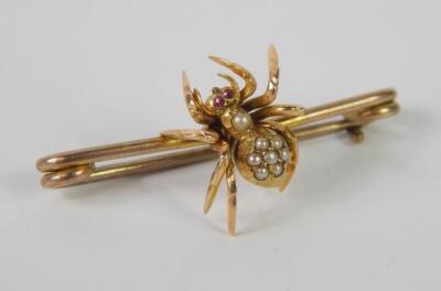 A spider bar brooch