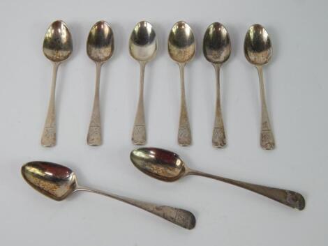 A set of six Victorian silver teaspoons