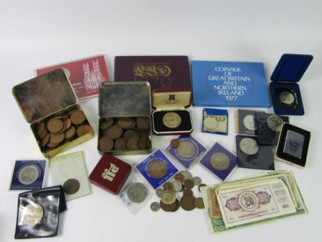 English copper and commemorative coins