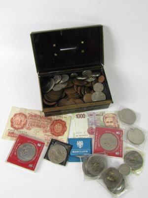 English circulated and commemorative coins